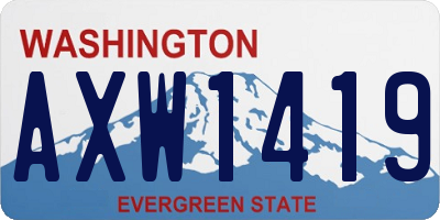 WA license plate AXW1419