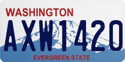 WA license plate AXW1420