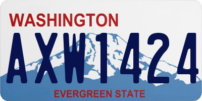 WA license plate AXW1424