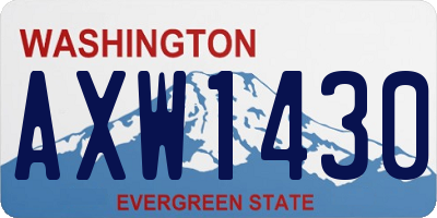 WA license plate AXW1430