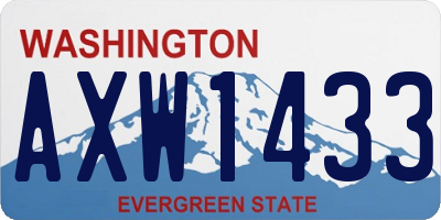 WA license plate AXW1433