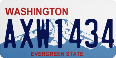 WA license plate AXW1434