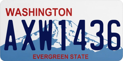 WA license plate AXW1436