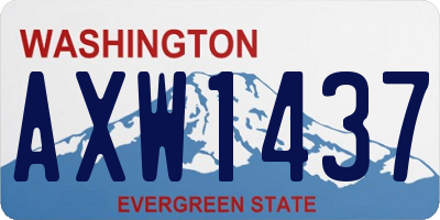 WA license plate AXW1437