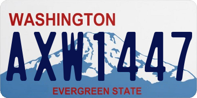 WA license plate AXW1447