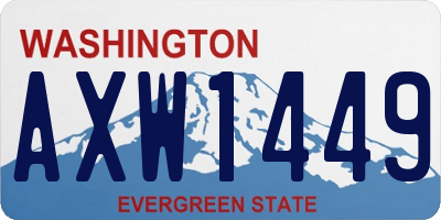 WA license plate AXW1449