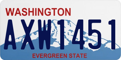 WA license plate AXW1451