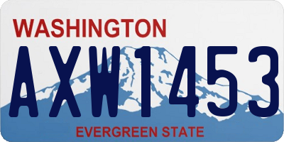 WA license plate AXW1453