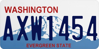 WA license plate AXW1454