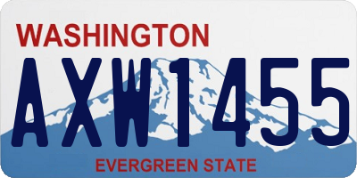 WA license plate AXW1455