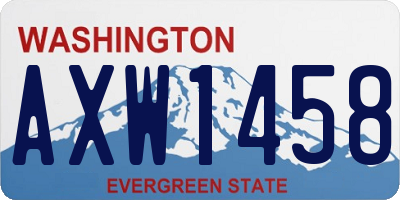 WA license plate AXW1458