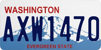 WA license plate AXW1470
