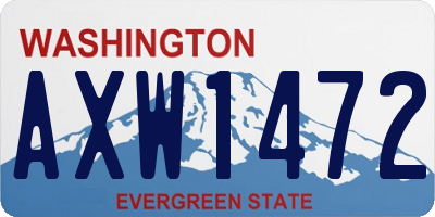 WA license plate AXW1472