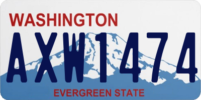 WA license plate AXW1474