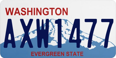 WA license plate AXW1477
