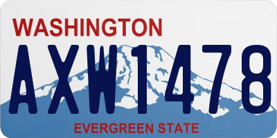 WA license plate AXW1478