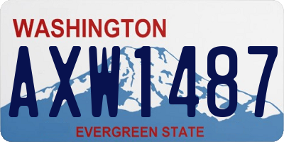 WA license plate AXW1487