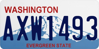 WA license plate AXW1493