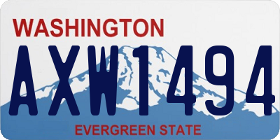 WA license plate AXW1494
