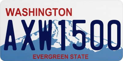 WA license plate AXW1500