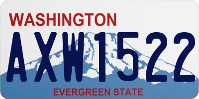 WA license plate AXW1522