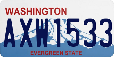 WA license plate AXW1533