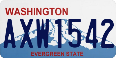 WA license plate AXW1542