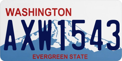 WA license plate AXW1543