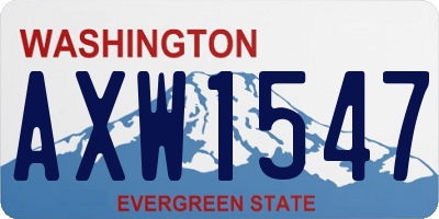 WA license plate AXW1547