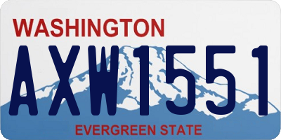 WA license plate AXW1551