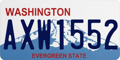 WA license plate AXW1552