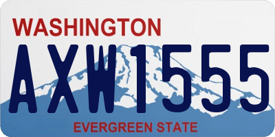WA license plate AXW1555
