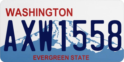 WA license plate AXW1558