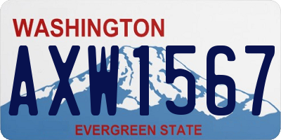 WA license plate AXW1567