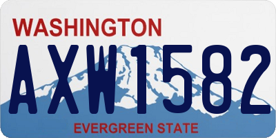 WA license plate AXW1582