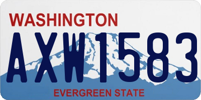 WA license plate AXW1583