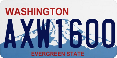 WA license plate AXW1600