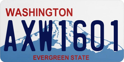 WA license plate AXW1601