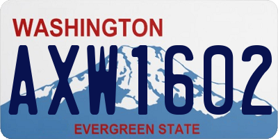 WA license plate AXW1602