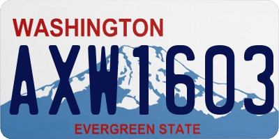 WA license plate AXW1603