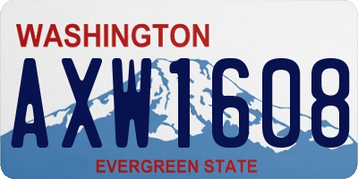 WA license plate AXW1608
