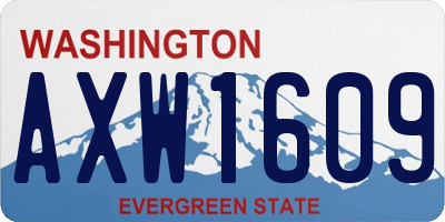 WA license plate AXW1609