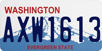 WA license plate AXW1613