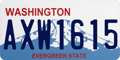 WA license plate AXW1615