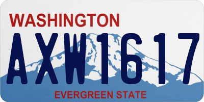 WA license plate AXW1617