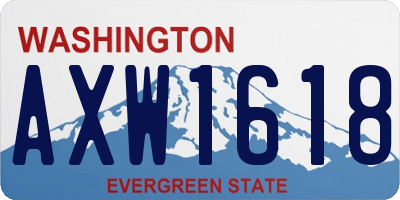 WA license plate AXW1618