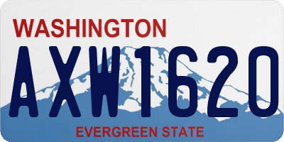 WA license plate AXW1620