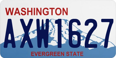 WA license plate AXW1627
