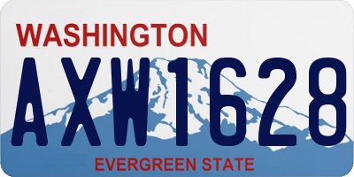 WA license plate AXW1628