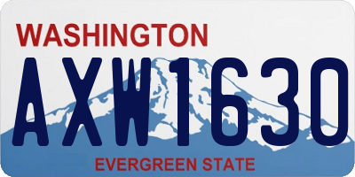 WA license plate AXW1630